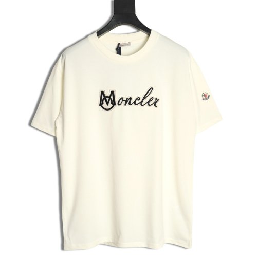 Moncler embroidered letter jacquard short-sleeved T-shirt,Moncler