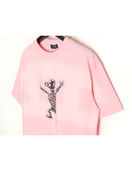 WE11 DONE 24SS skull print washed gradient couple short-sleeved T-shirt,We11done