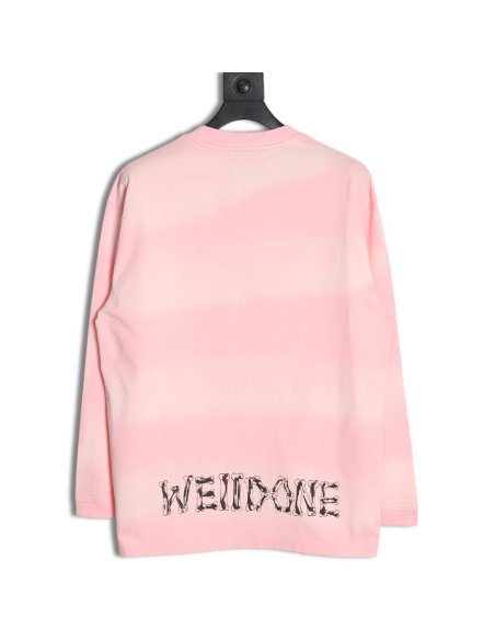 We11 Done cute heart skull gradient print long sleeve T-shirt,We11done
