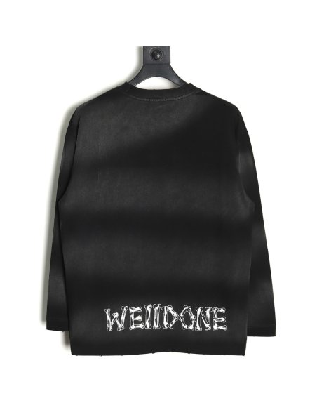We11 Done cute heart skull gradient print long sleeve T-shirt TSK1,We11done
