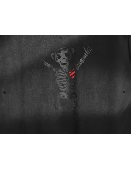 We11 Done cute heart skull gradient print long sleeve T-shirt TSK1,We11done