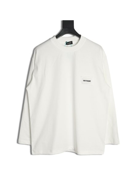 We11 Done Logo Embroidered Simple Long Sleeve T-Shirt,We11done