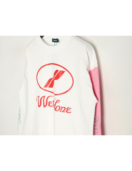 We11 Done Logo Printed Stitching Contrast Color Long Sleeve T-shirt,We11done