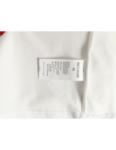 We11 Done Logo Printed Stitching Contrast Color Long Sleeve T-shirt,We11done