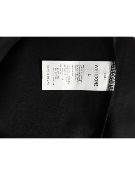 We11 Done Logo Printed Stitching Contrast Color Long Sleeve T-shirt TSK1,We11done