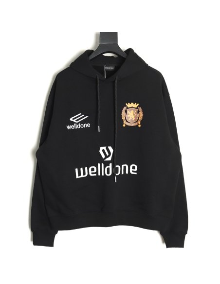 We11done co-branded Manchester United No. 11 hooded fleece sweatshirt,We11done