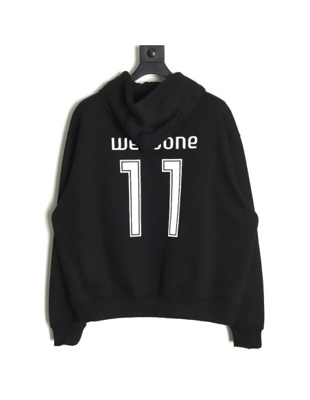 We11done co-branded Manchester United No. 11 hooded fleece sweatshirt,We11done