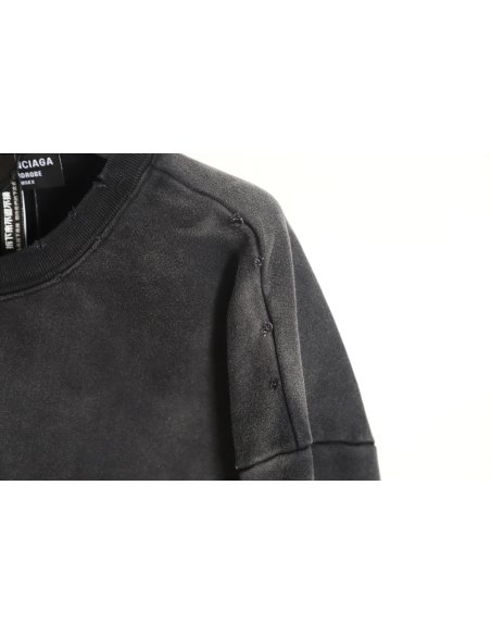 Balenciaga gradient washed destroyed hand-painted cursive lettering crew neck sweatshirt,Balenciaga