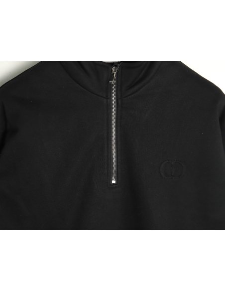 Dior Circular Embroidery Half Zip Stand Collar Sweatshirt TSK2,Dior