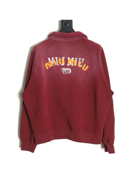 Miu Miu washed gradient print Polo sweatshirt,Miu Miu