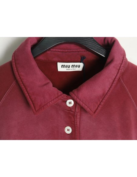 Miu Miu washed gradient print Polo sweatshirt,Miu Miu