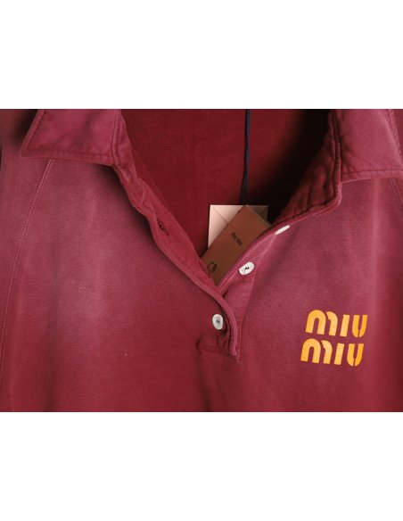 Miu Miu washed gradient print Polo sweatshirt,Miu Miu