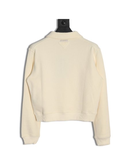 Prada distressed logo print lapel sweatshirt,Prada