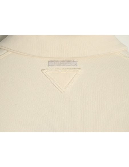 Prada distressed logo print lapel sweatshirt,Prada