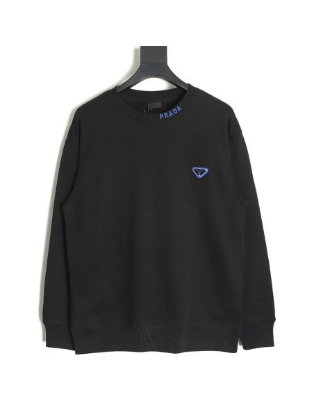 Prada triangle logo collar lettering round neck sweatshirt TSK1,Prada