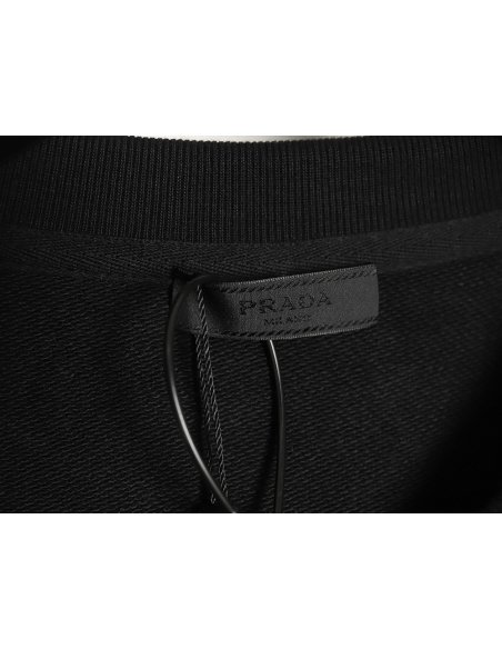 Prada triangle logo collar lettering round neck sweatshirt TSK1,Prada