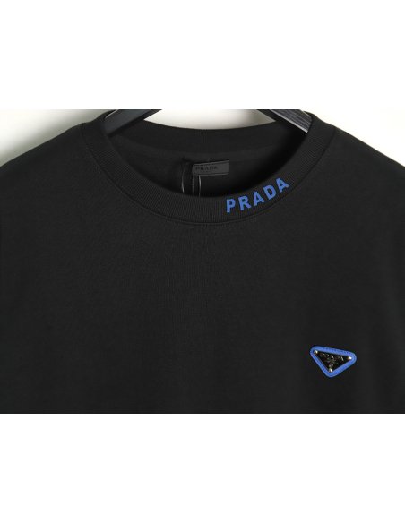 Prada triangle logo collar lettering round neck sweatshirt TSK1,Prada