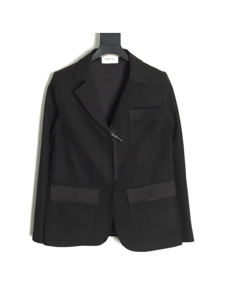 Gucci Solid Satin Wool Jacket Suit,Gucci