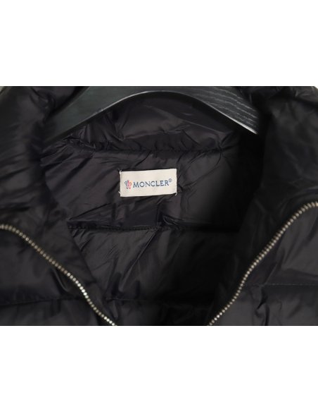 Moncler patchwork knitted stand collar lightweight down jacket TSK1,Moncler