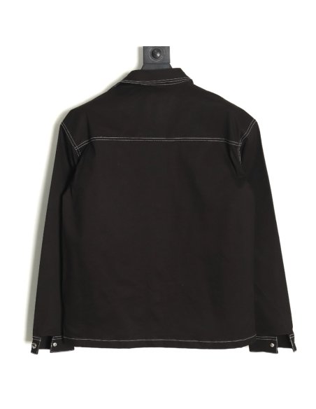 Prada triangle logo white line denim jacket,Prada