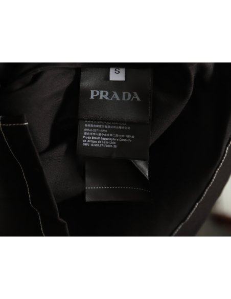 Prada triangle logo white line denim jacket,Prada