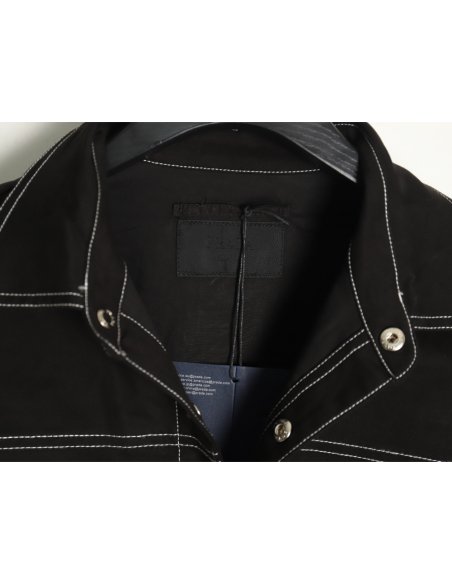 Prada triangle logo white line denim jacket,Prada