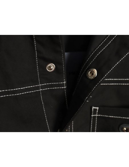 Prada triangle logo white line denim jacket,Prada