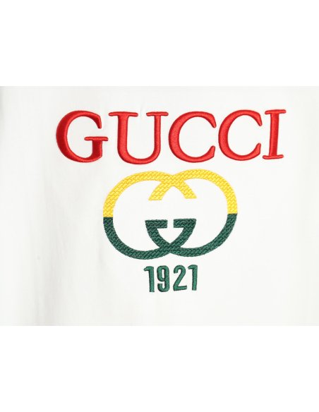 Gucci colorblock double G embroidered logo short-sleeved T-shirt,Gucci