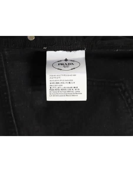 Prada washed jeans with triangle and logo embroidery S-XXL,Prada