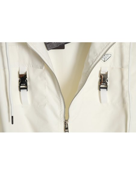 Prada 23Fw metal lock functional hooded jacket,Prada