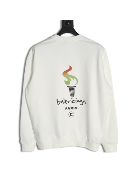 Balenciaga Torch Flame Print Crewneck Sweatshirt,Balenciaga