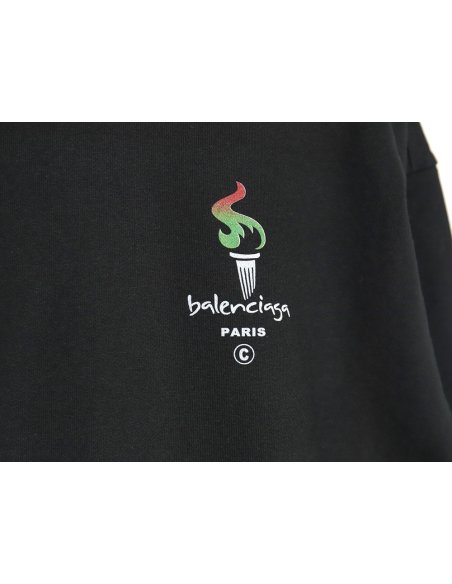 Balenciaga Torch Flame Print Crewneck Sweatshirt TSK1,Balenciaga