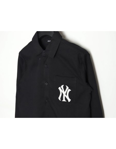 MLB Back Logo long-sleeved shirt autumn heavy embroidered Oxford shirt jacket,MLB