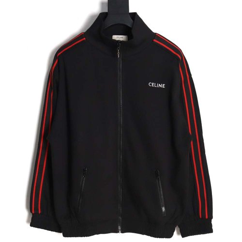 Celine 23Fw embroidered small label red edge webbing suit jacket,Celine