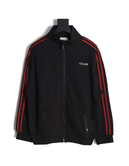 Celine 23Fw embroidered small label red edge webbing suit jacket,Celine