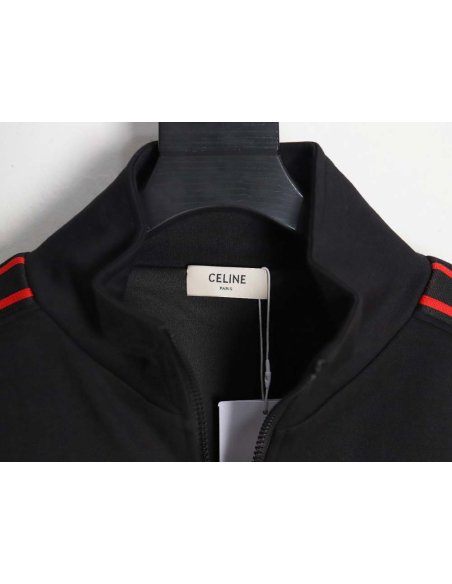 Celine 23Fw embroidered small label red edge webbing suit jacket,Celine