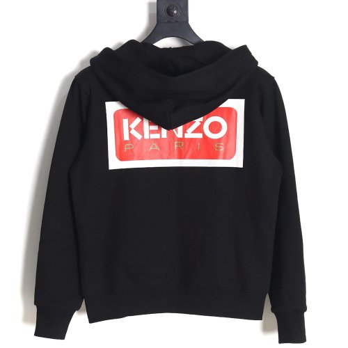 Kenzo square letter logo hooded zip-up sweatshirt TSK1,Kenzo
