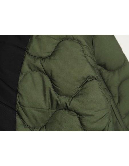 The North Face colorblock print zip-up hooded down jacket,The North Face