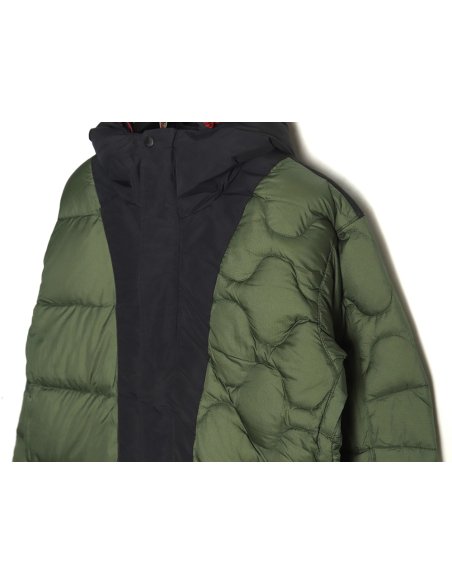 The North Face colorblock print zip-up hooded down jacket,The North Face