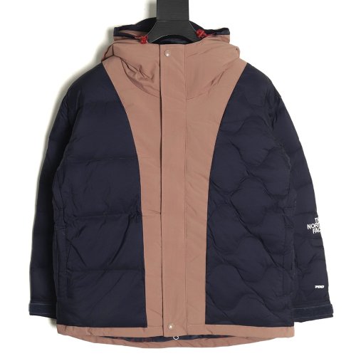 The North Face colorblock print zip-up hooded down jacket TSK1,The North Face