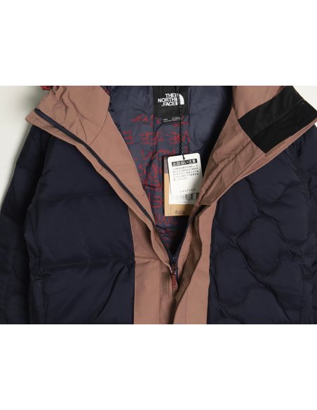 The North Face colorblock print zip-up hooded down jacket TSK1,The North Face