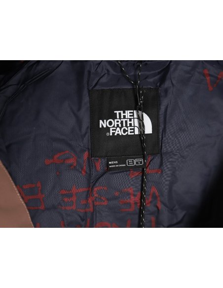 The North Face colorblock print zip-up hooded down jacket TSK1,The North Face