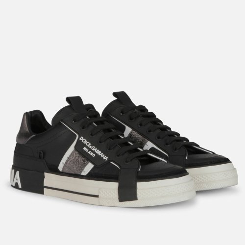 Dolce Gabbana Mens Black Custom 2.Zero Sneakers