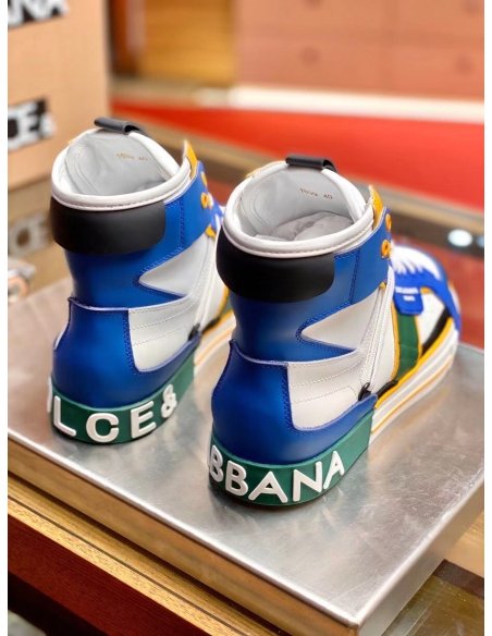 Dolce Gabbana Mens Blue Custom 2.Zero High-top Sneakers