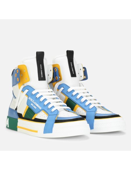 Dolce Gabbana Mens Blue Custom 2.Zero High-top Sneakers