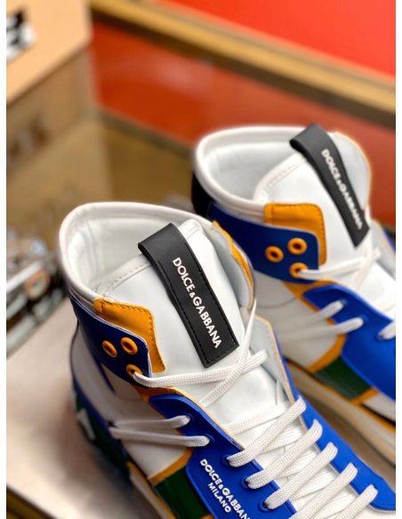 Dolce Gabbana Mens Blue Custom 2.Zero High-top Sneakers