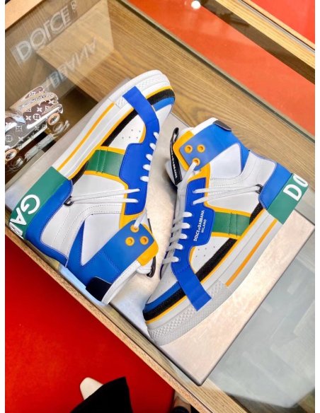 Dolce Gabbana Mens Blue Custom 2.Zero High-top Sneakers