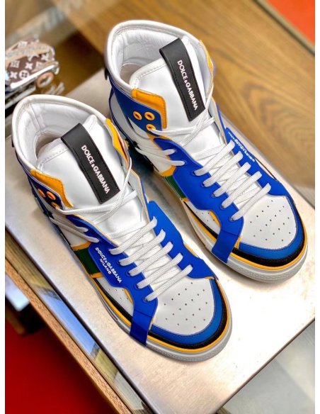 Dolce Gabbana Mens Blue Custom 2.Zero High-top Sneakers