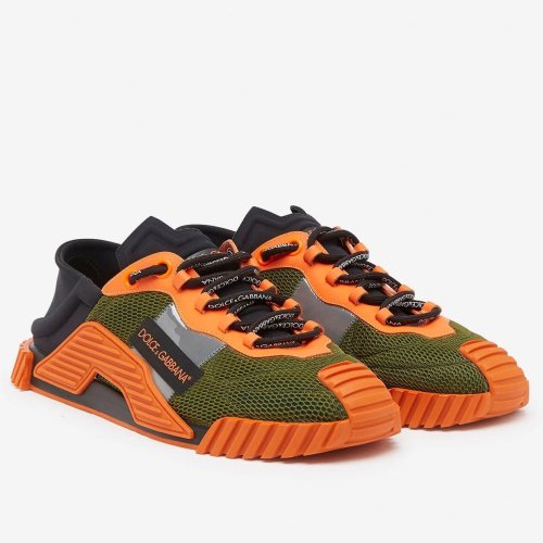 Dolce Gabbana Mens NS1 Slip-on Sneakers In Green Mesh