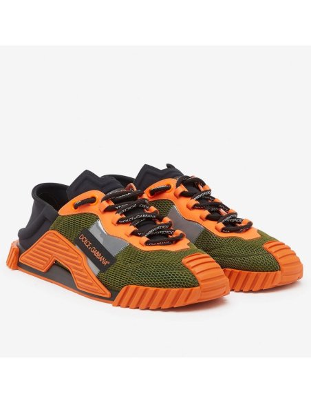 Dolce Gabbana Mens NS1 Slip-on Sneakers In Green Mesh